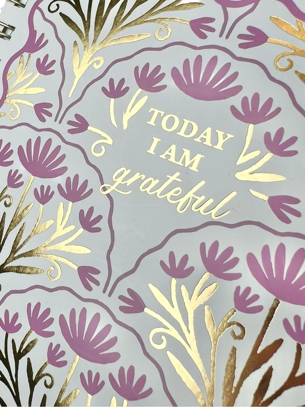 Today I Am Grateful Spiral Journal with Flower Top Pen